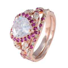 Ava Heart Shaped Halo Ring with Gemstone Accent