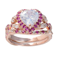 Ava Heart Shaped Halo Ring with Gemstone Accent