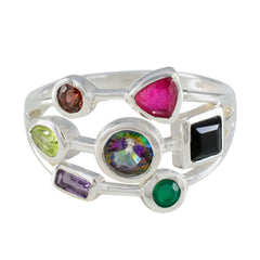 Zazlle Hepta Gemstone Ring for Everyday Glam Multi Stone Multicolor