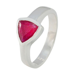 Renata Heritage Red Solitaire Ring in Sterling Silver