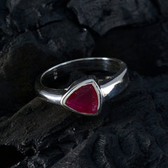 Renata Heritage Red Solitaire Ring in Sterling Silver
