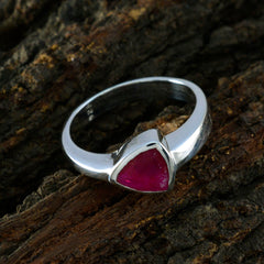 Renata Heritage Red Solitaire Ring in Sterling Silver