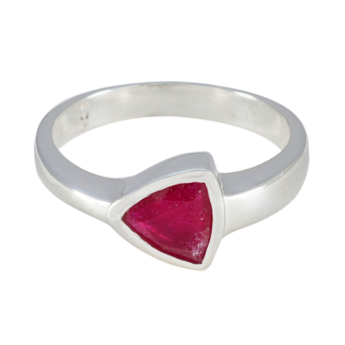 Renata Heritage Red Solitaire Ring in Sterling Silver Indian Ruby Red