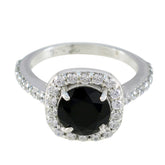 Ayesha Abstract Black Halo Ring with Sparkling Stones Black Onyx Black
