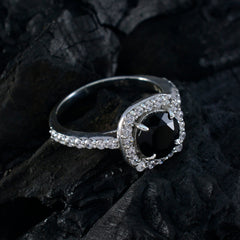 Ayesha Abstract Black Halo Ring with Sparkling Stones