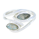Isabel silver ring with two marquise grey labradorite stones abstract grey toi et moi ring design