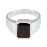 Mathilde Abstract Red Solitaire Ring Garnet Red