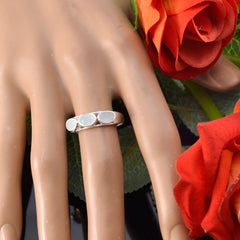 Aiko Aqua Gemstone Trilogy Ring in Sterling Silver