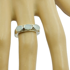 Aiko Aqua Gemstone Trilogy Ring in Sterling Silver