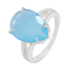 Sofia Aqua Solitaire Ring with Blue Gemstone