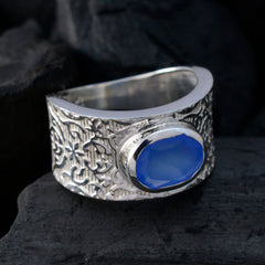 Yasmin Art Deco Blue Solitaire Ring