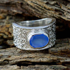 Yasmin Art Deco Blue Solitaire Ring