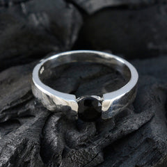 Aurora Feminine Black Solitaire Ring