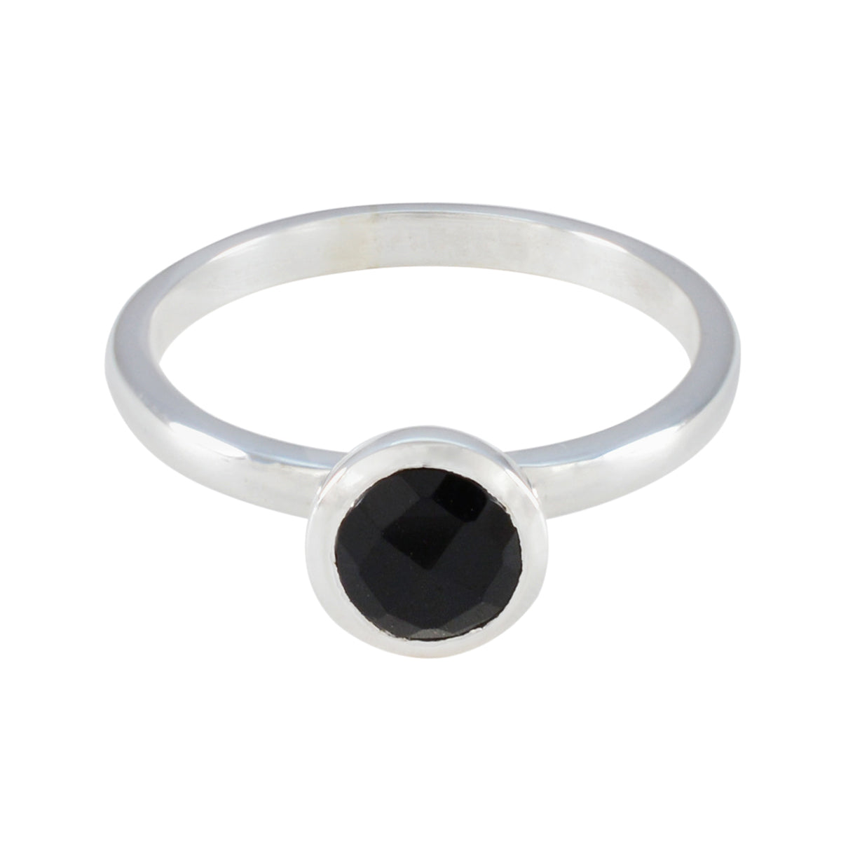 Yuna Contemporary Black Solitaire Ring Black Onyx Black