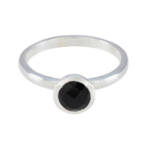 Yuna Contemporary Black Solitaire Ring Black Onyx Black