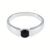 Aurora Feminine Black Solitaire Ring Black Onyx Black