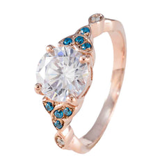 Andrea Rose Gold Blue Halo Engagement Ring