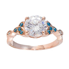 Andrea Rose Gold Blue Halo Engagement Ring