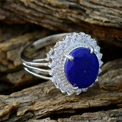 Liyana Blue Halo Gemstone Ring with Silver Glow
