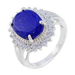 Liyana Blue Halo Gemstone Ring with Silver Glow