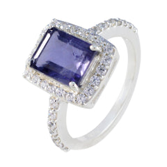 Liyana Blue Halo Gemstone Ring with Sparkling Accents