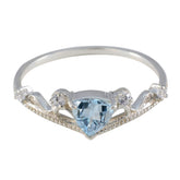 Haruka Blue Halo Gemstone Ring with Elegant Silver Design Blue Topaz Blue