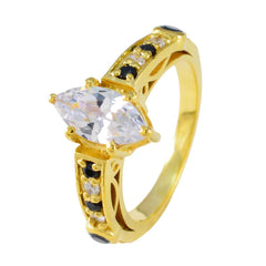 Bruna Blue Halo Ring for Women Gold Plated Gemstone