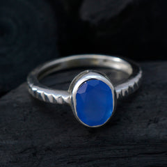Stella Blue Solitaire Gemstone Ring in Sterling Silver