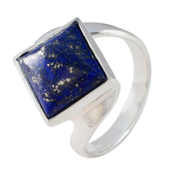 Addison Blue Solitaire Gemstone Ring in Silver