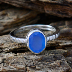 Stella Blue Solitaire Gemstone Ring in Sterling Silver