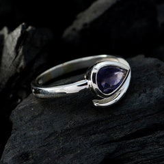 Sarah Blue Solitaire Gemstone Ring in Sterling Silver