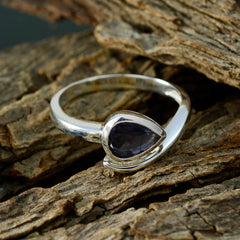Sarah Blue Solitaire Gemstone Ring in Sterling Silver