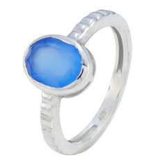 Stella Blue Solitaire Gemstone Ring in Sterling Silver