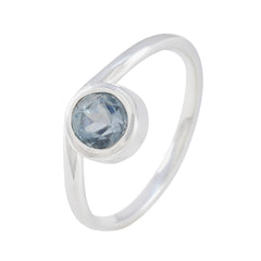 Kennedy Blue Solitaire Ring for Women in Silver
