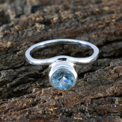 Kennedy Blue Solitaire Ring for Women in Silver