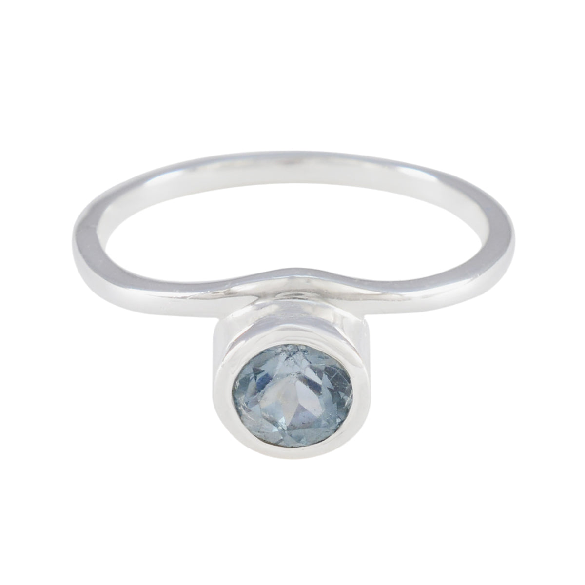 Kennedy Blue Solitaire Ring for Women in Silver Blue Topaz Blue
