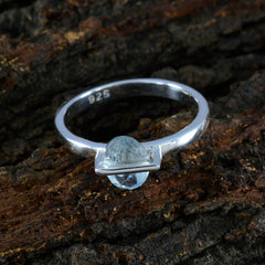 Claire Blue Solitaire Ring India with Elegant Silver Band