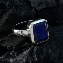Noelia Blue Solitaire Ring with Square Gemstone