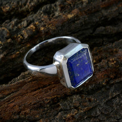 Noelia Blue Solitaire Ring with Square Gemstone