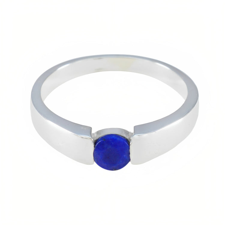 Paula Blue Solitaire Ring Online with Silver Band Lapis Lazuli Blue