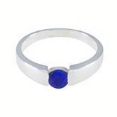 Paula Blue Solitaire Ring Online with Silver Band Lapis Lazuli Blue