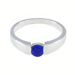 Paula Blue Solitaire Ring Online with Silver Band Lapis Lazuli Blue