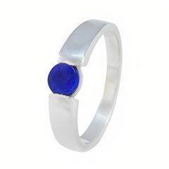 Paula Blue Solitaire Ring Online with Silver Band