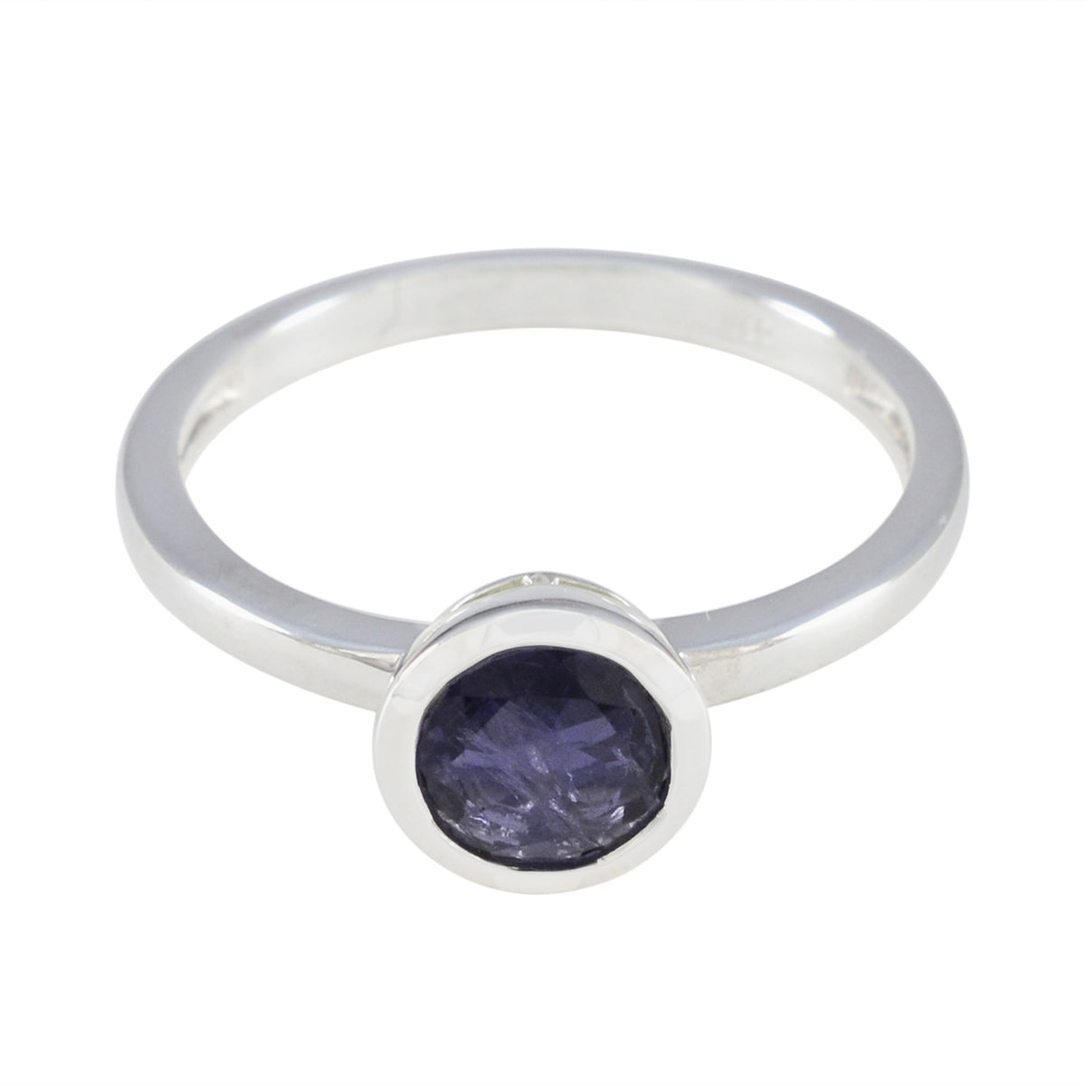 Aisha Contemporary Blue Solitaire Ring Iolite Blue