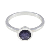 Aisha Contemporary Blue Solitaire Ring Iolite Blue