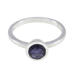 Aisha Contemporary Blue Solitaire Ring Iolite Blue