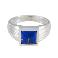 Lorena Graceful Blue Solitaire Ring Lapis Lazuli Blue