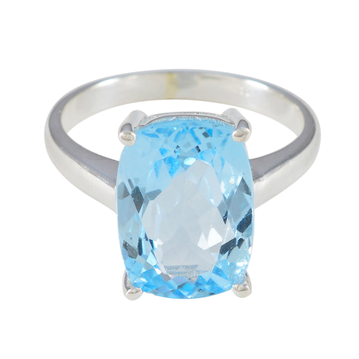 Sarah Boho Blue Solitaire Ring with Elegant Gemstone Blue Topaz Blue