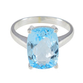 Sarah Boho Blue Solitaire Ring with Elegant Gemstone Blue Topaz Blue
