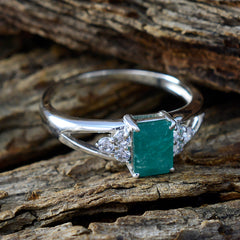 Ava Boho Green Gemstone Ring with Sterling Silver